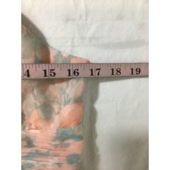 LULU'S L Exceptional Sweetness Peach Floral Chiffon Pleated Maxi Dress NEW B27 - Picture 7 of 11